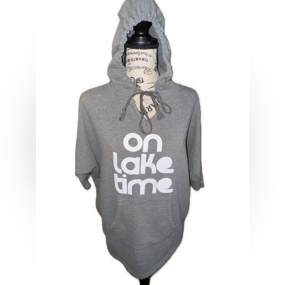 Alternative gray “On Lake Time' Hoodie”